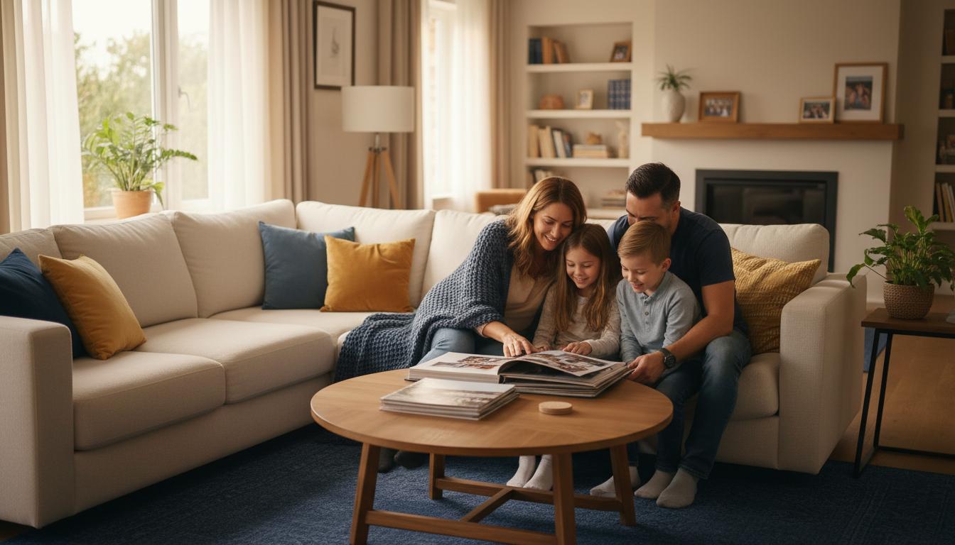 Family together in their home