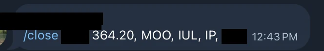 Redacted IUL sale posted in an agency sales chat