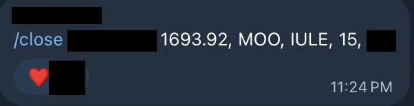Redacted IUL sale posted in an agency sales chat
