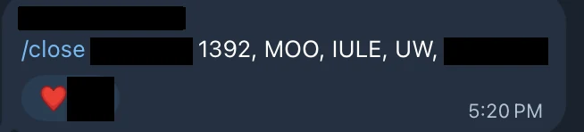 Redacted IUL sale posted in an agency sales chat