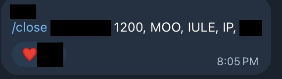 Redacted IUL sale posted in an agency sales chat