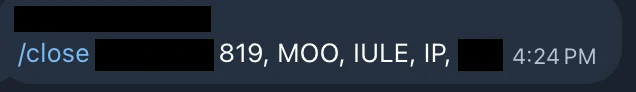 Redacted IUL sale posted in an agency sales chat