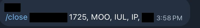 Redacted IUL sale posted in an agency sales chat