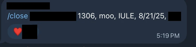 Redacted IUL sale posted in an agency sales chat