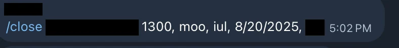 Redacted IUL sale posted in an agency sales chat