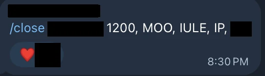 Redacted IUL sale posted in an agency sales chat