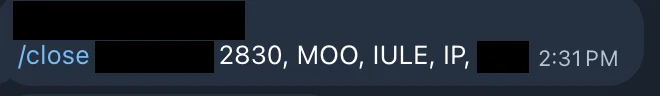 Redacted IUL sale posted in an agency sales chat