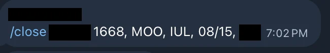 Redacted IUL sale posted in an agency sales chat