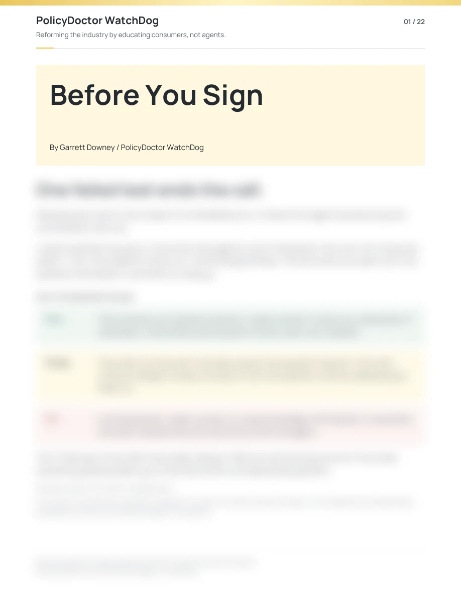 Gold-and-white cover of Before You Sign